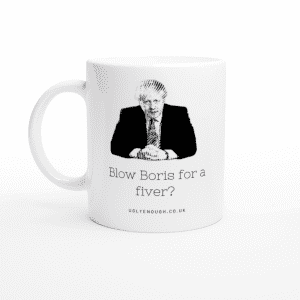 Blow boris for a fiver mug